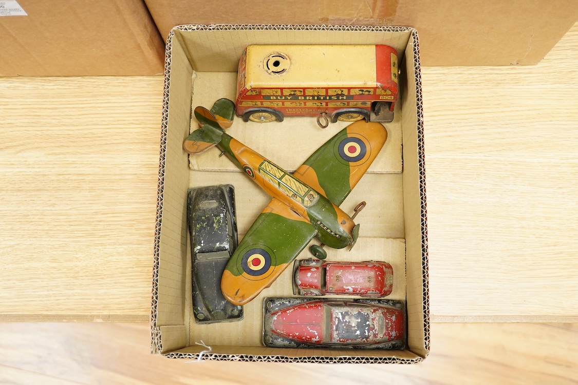 Six boxed Dinky Toys; Rolls-Royce Silver Wraith (150), Sunbeam Rapier Saloon (166), Studebaker Golden Hawk (169), Studebaker Land Cruiser (172), Hudson Hornet Sedan (174), and Rambler Cross Country Station Wagon (193)